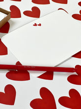 Load image into Gallery viewer, Red Hearts Flat Notecards
