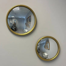 Load image into Gallery viewer, Round Convex Mirror with Metal Frame in Gold Finish: Medium
