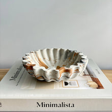 Load image into Gallery viewer, Kyma - Ruffle Bowl | Scallop Bowl | Ripple Bowl : Black Fusion Marble
