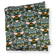 Load image into Gallery viewer, Aromatherapy Large Heat &amp; Cold Wrap: 450 | Dogwood and Hummingbird on Dark Teal / Lavender

