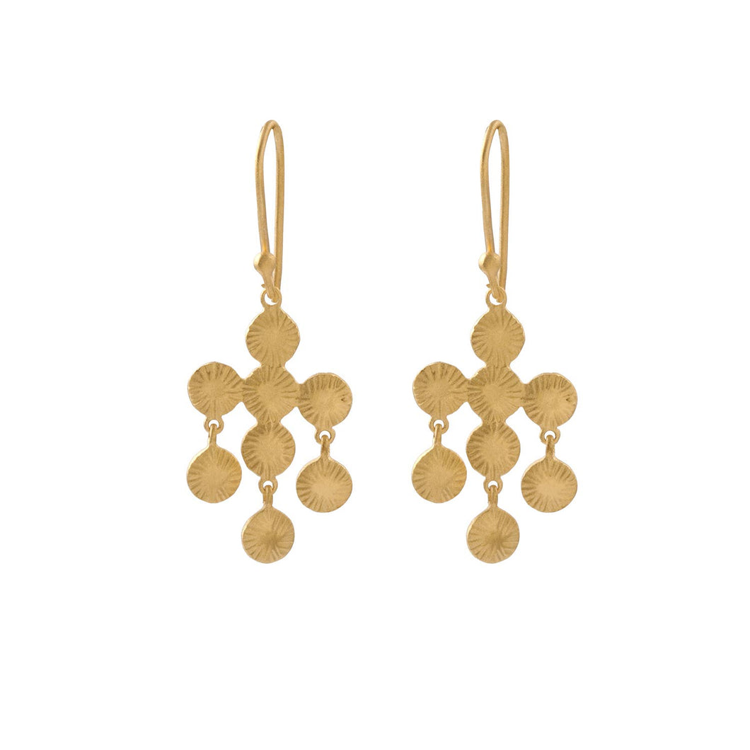 Gold Lotus Chandelier Earrings