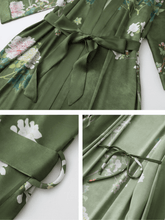 Load image into Gallery viewer, Floral Olive Kimono Robe: Robe Only / Olive green / One Size Fits from S to XL
