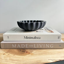 Load image into Gallery viewer, Kyma - Ruffle Bowl | Scallop Bowl | Ripple Bowl : Black Fusion Marble
