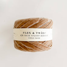 Load image into Gallery viewer, Flax &amp; Twine 3/8&quot; Velvet Ribbon: Champagne / 10 yards
