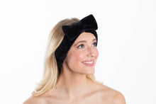 Load image into Gallery viewer, Plush Bow Spa Headband - Black: Black
