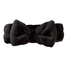 Load image into Gallery viewer, Plush Bow Spa Headband - Black: Black
