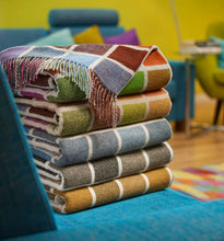 Load image into Gallery viewer, Multi-Block Merino Lambswool Throws - Made in England
