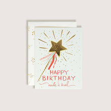 Load image into Gallery viewer, Make a Wish Stars and Wand Birthday Greeting Card
