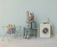 Load image into Gallery viewer, Maileg - Micro Rabbit - Brown - Blue Knitted Suit
