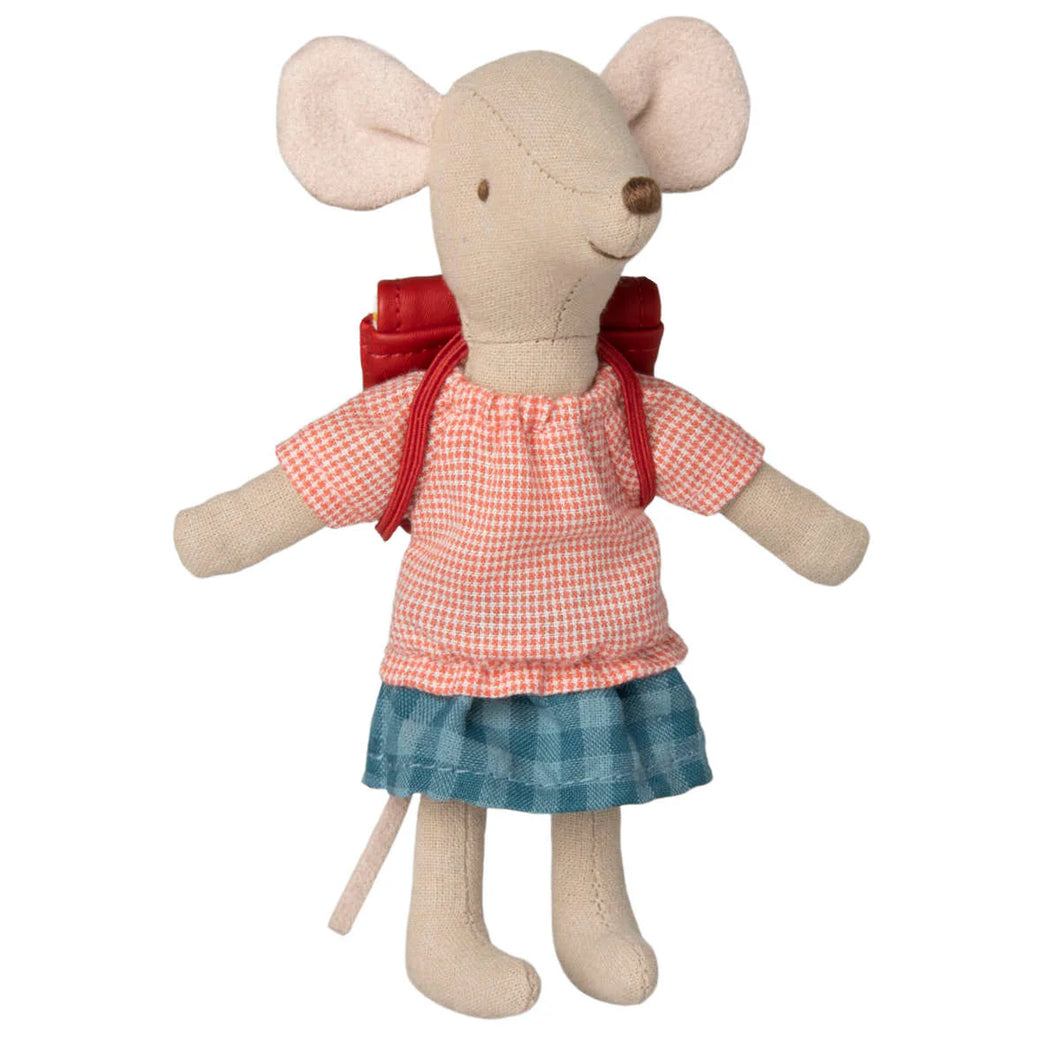 Maileg - Tricycle Big Sister Mouse with Red Backpack