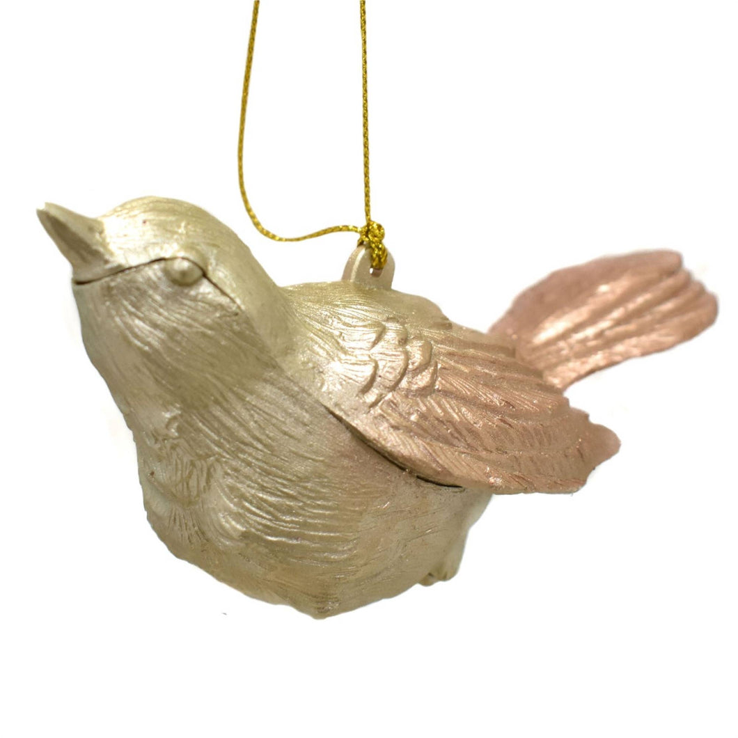 Rose Gold Mercury Bird Ornament
