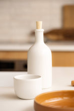 Load image into Gallery viewer, Handmade Stoneware Olive Oil Dispenser | Jazz 21 oz: Matte White
