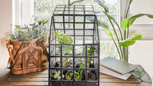 Load image into Gallery viewer, Urban Born Lattice House Terrarium, Glass+Steel, 8&quot;x8&quot;x12&quot;
