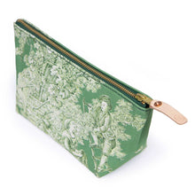 Load image into Gallery viewer, Emerald Toile Travel Clutch
