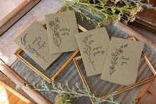 Load image into Gallery viewer, Thank You Letterpressed Olive Handmade Paper Folded Card: Single
