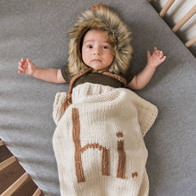 Load image into Gallery viewer, Hi. Hand Knit Baby Blanket Pecan: Pecan
