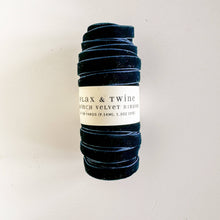 Load image into Gallery viewer, Flax &amp; Twine 3/8&quot; Velvet Ribbon: Sapphire / 30 yards
