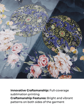 Load image into Gallery viewer, Garden Crane Blue Kimono Robe: Blue / One Size Fits from S to XL
