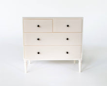 Load image into Gallery viewer, Modern 4-Drawer Miniature Dollhouse Dresser: Olive / Antique Brass (Gold)

