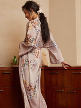 Load image into Gallery viewer, Folding Fan Kimono Robe: Champagne / One Size Fits from S to XL
