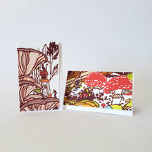 Load image into Gallery viewer, Mushroom Mini Notes Card Set of 8, Stocking Stuffer Idea
