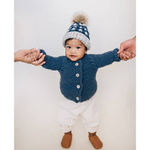 Load image into Gallery viewer, Slate Garter Stitch Cardigan Sweater Baby &amp; Toddler: 6-12 months
