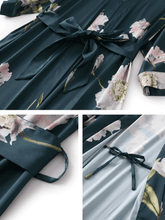 Load image into Gallery viewer, Blooming Anemone Kimono Robe: Olive / One Size Fits from S to XL
