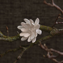 Load image into Gallery viewer, Bone China Curled Magnolia Flower - White
