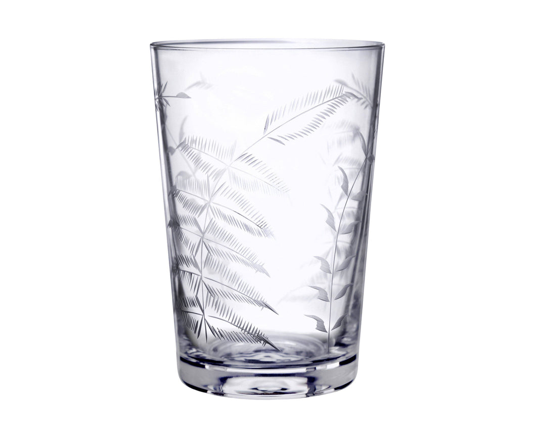 A Set Of Six Crystal Tumblers with Fern Design