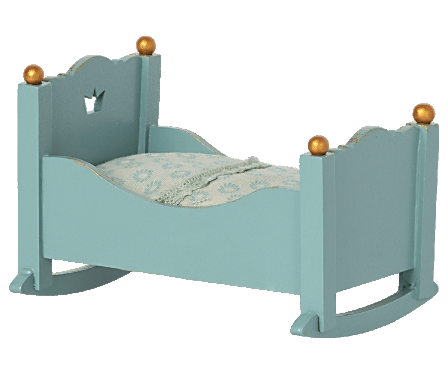 Maileg - Wooden Cradle for baby mouse- Blue