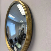 Load image into Gallery viewer, Round Convex Mirror with Metal Frame in Gold Finish: Small
