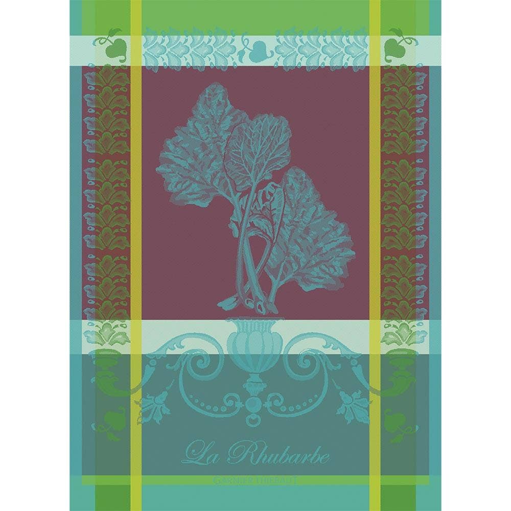 La Rhubarbe Turquoise Kitchen Towel, Cotton: Turquoise / 22