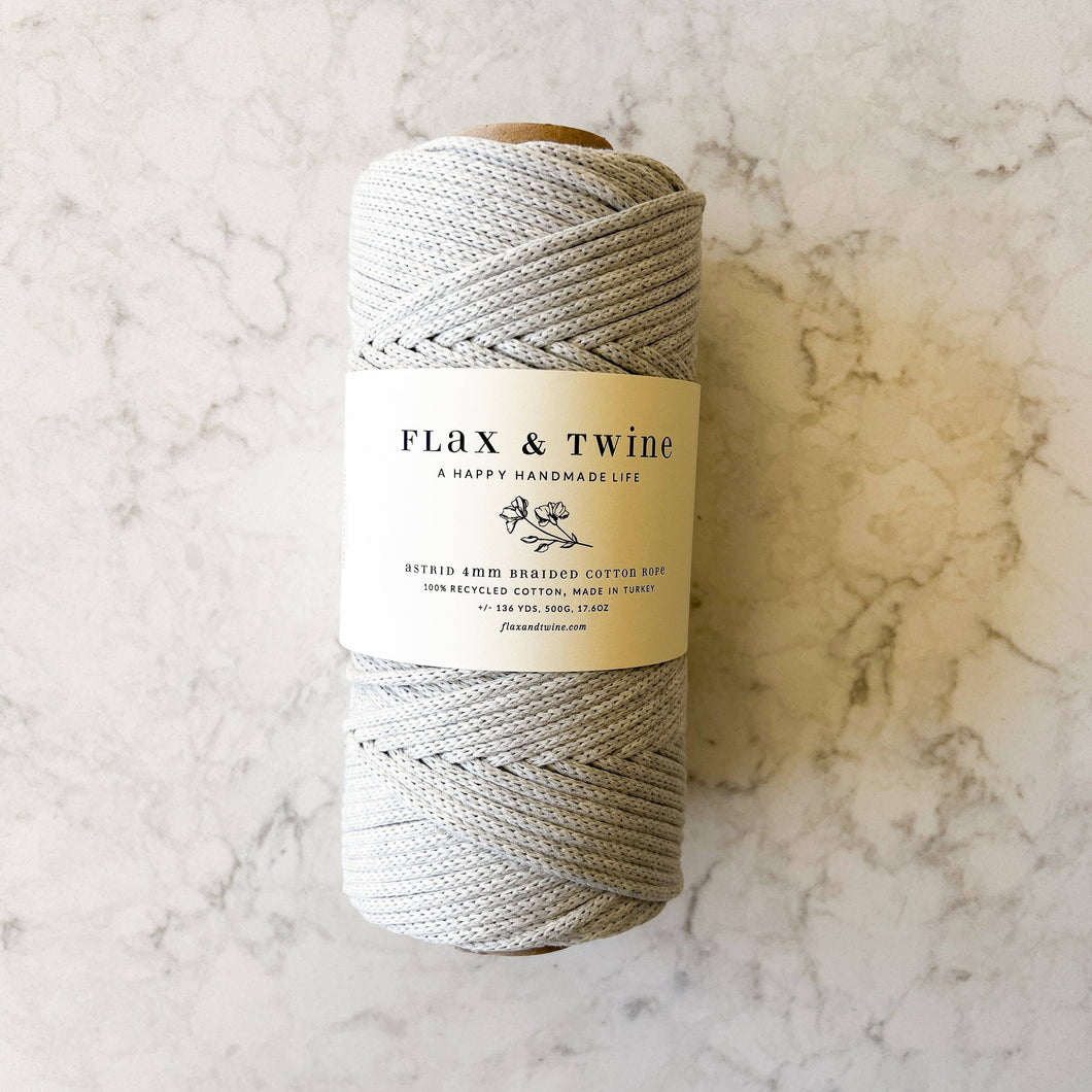 Flax & Twine 4mm Astrid Braided Cotton Rope: Winter