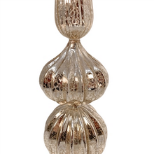 Load image into Gallery viewer, Vintage Silver Striped Glass Finial Table Top 19.65&#39;&#39;H
