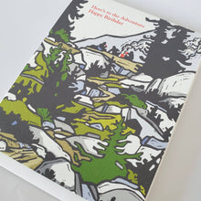 Load image into Gallery viewer, Mountain Adventure Happy Birthday Greeting Card
