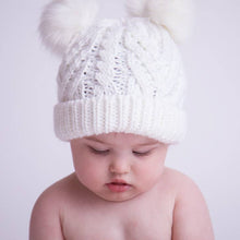 Load image into Gallery viewer, Winter White Fluffer Beanie Hat Baby &amp; Kids: M (6-24 Months)
