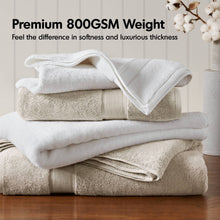 Load image into Gallery viewer, 8-Piece 800gsm Cotton Absorbent Towel Set, Taupe
