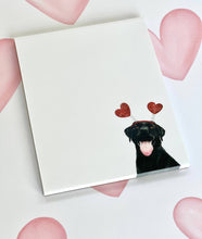 Load image into Gallery viewer, Black Lab Dog With Hearts Small Notepad
