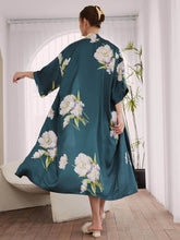 Load image into Gallery viewer, Blooming Anemone Kimono Robe: Olive / One Size Fits from S to XL
