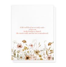 Load image into Gallery viewer, A Life Well Lived, Sympathy Greeting Card
