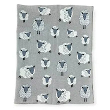 Load image into Gallery viewer, Happy Sheep - Organic Cotton Jacquard Sweater Knit baby Blanket
