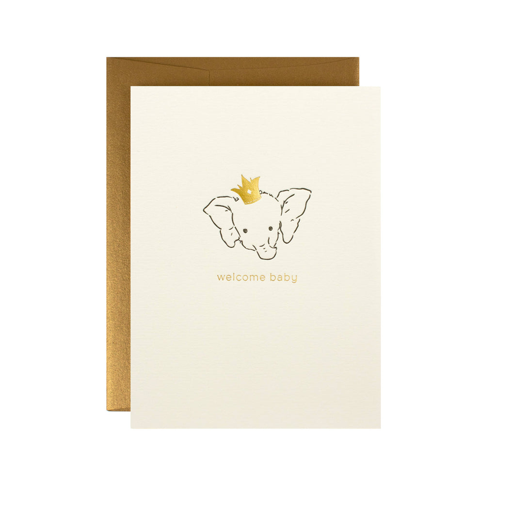 Welcome Baby Adorable Animals Letterpress Card