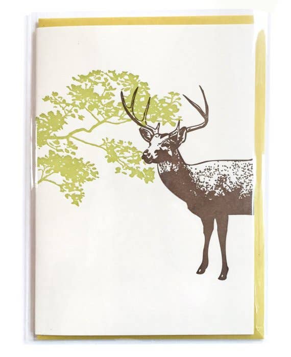 Deer Greeting Card- Letterpress