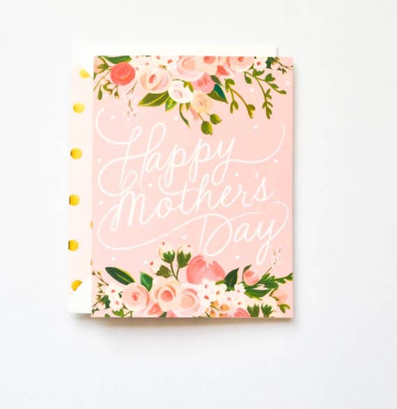Happy Mother's Day Script and Floral