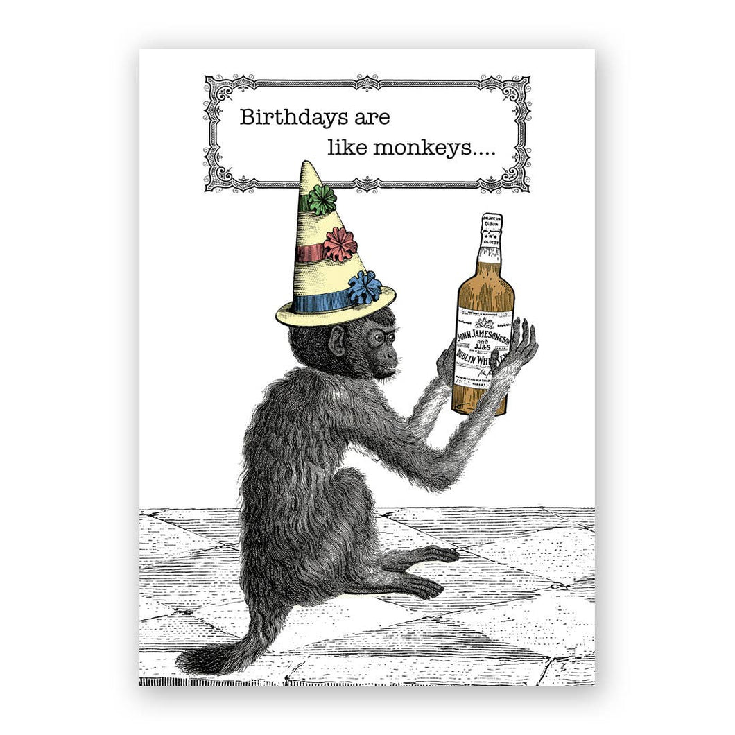 Birthdays Are Like Monkeys Birthday Card