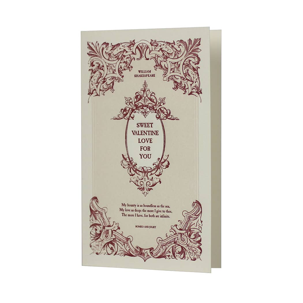 Sweet Valentine Love English Lit Collection Letterpress Card