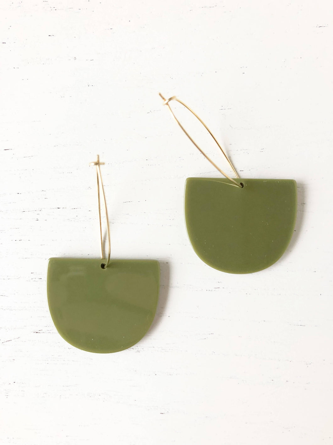 The Modern Army Green Tortoise Earrings