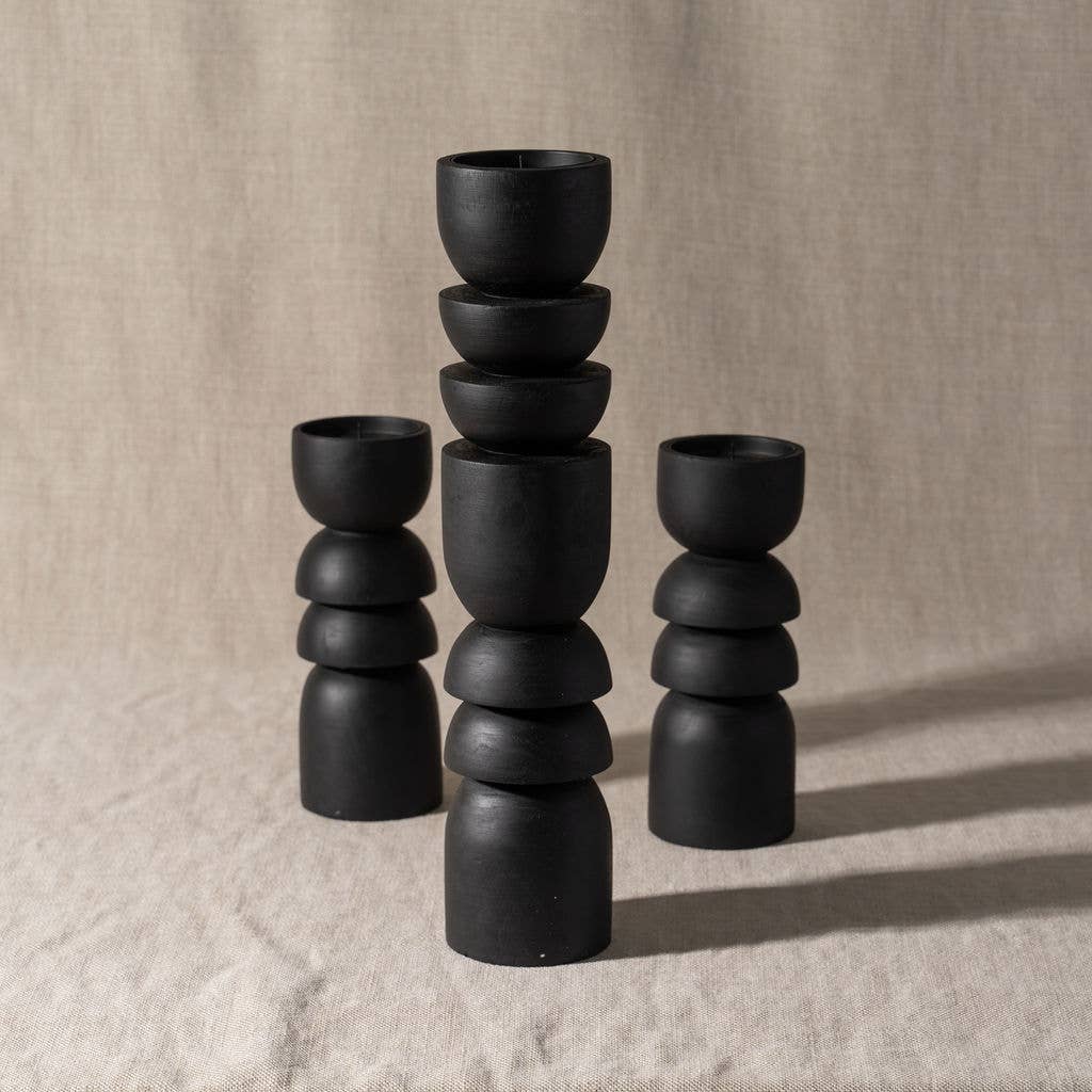 Alev Candle Holder Black  Large