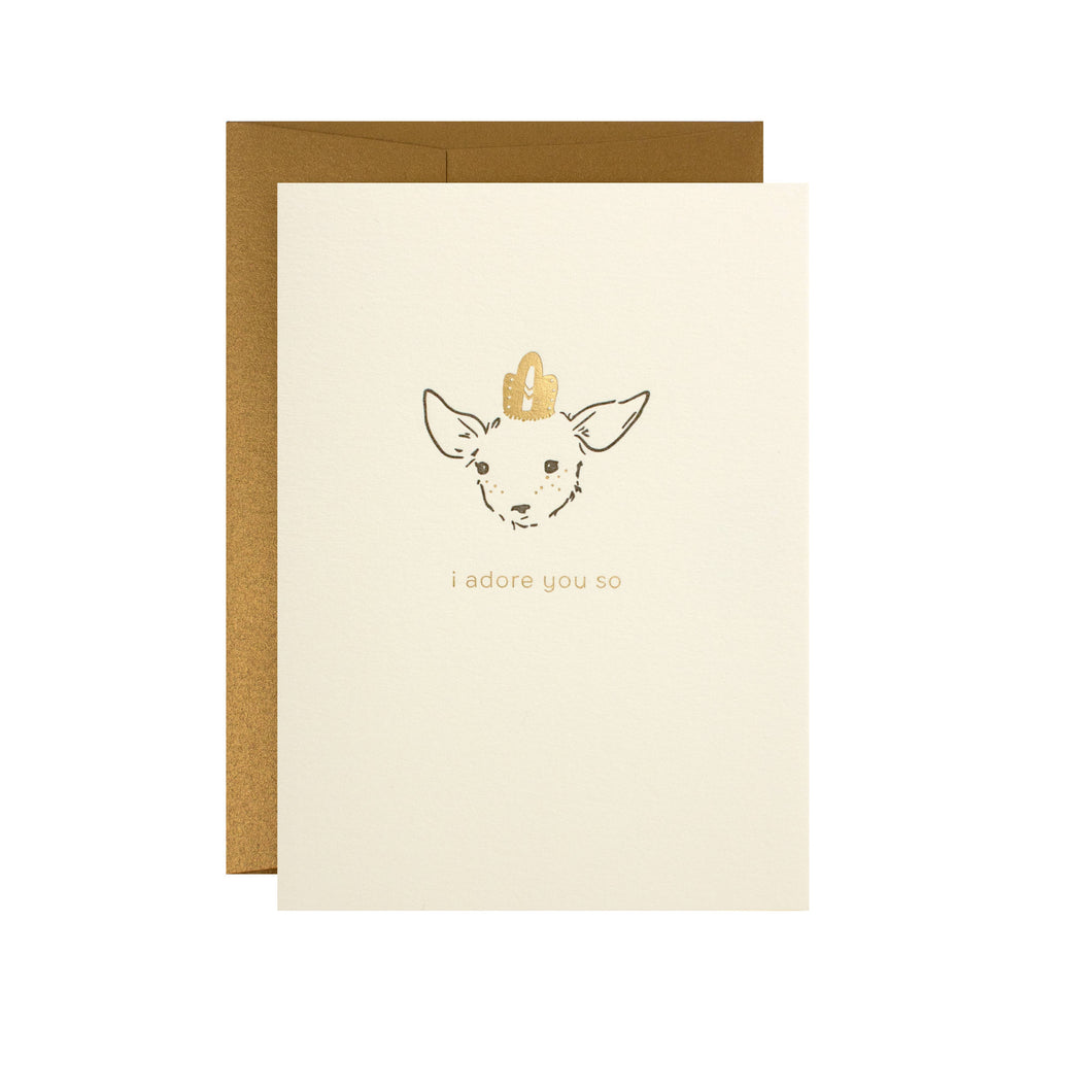 I Adore You So Adorable Animals Letterpress Card