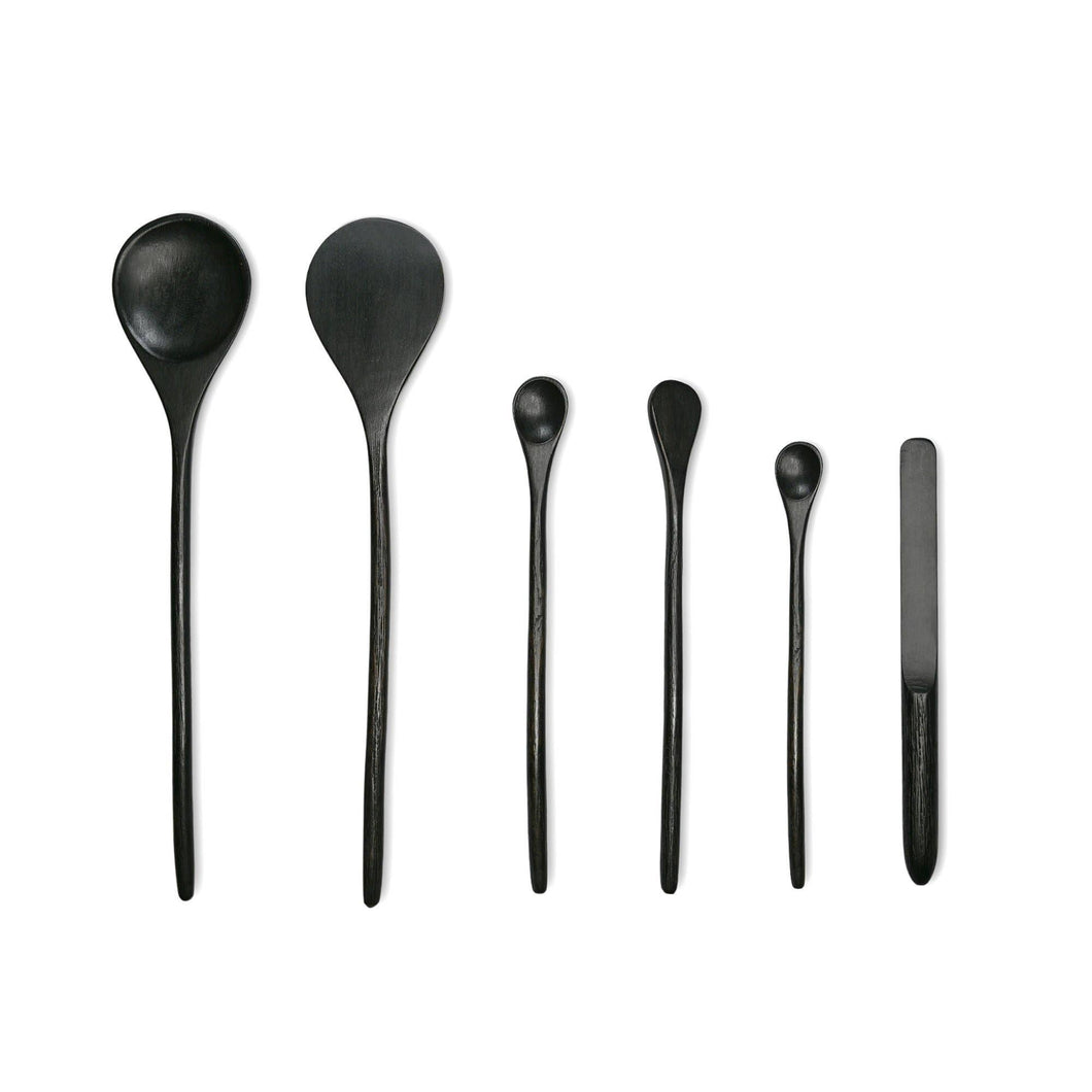 Noir Ebonized Kitchen Tools - Set of 6